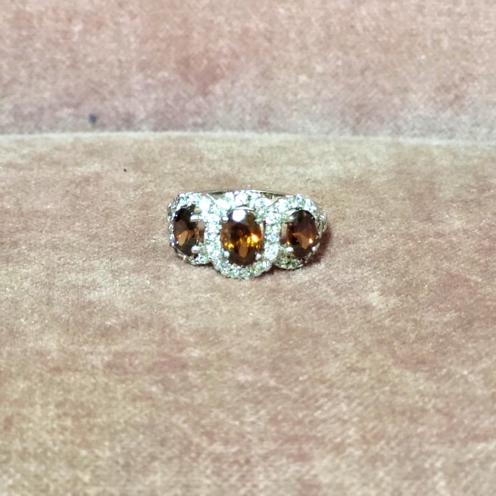 Ring chocolate and rhinestone